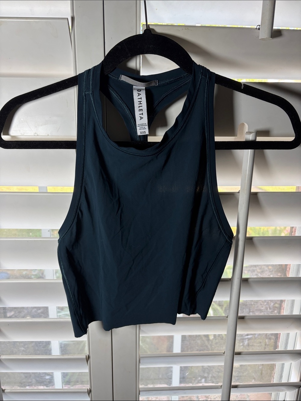 Athleta Women's Dark Teal Racerback Cropped Tank Top